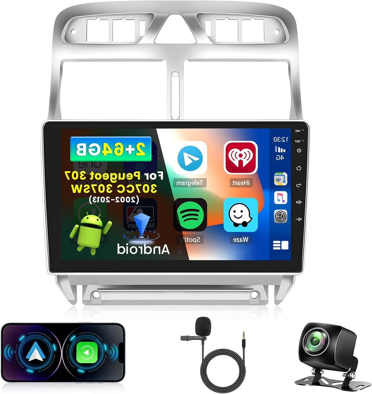 Android Autoradio – Multimedia Systeem – Touchscreen Radio – CarPlay Radio – Navigatie Autoradio – 9 Inch Scherm – Draadloze CarPlay & Android Auto