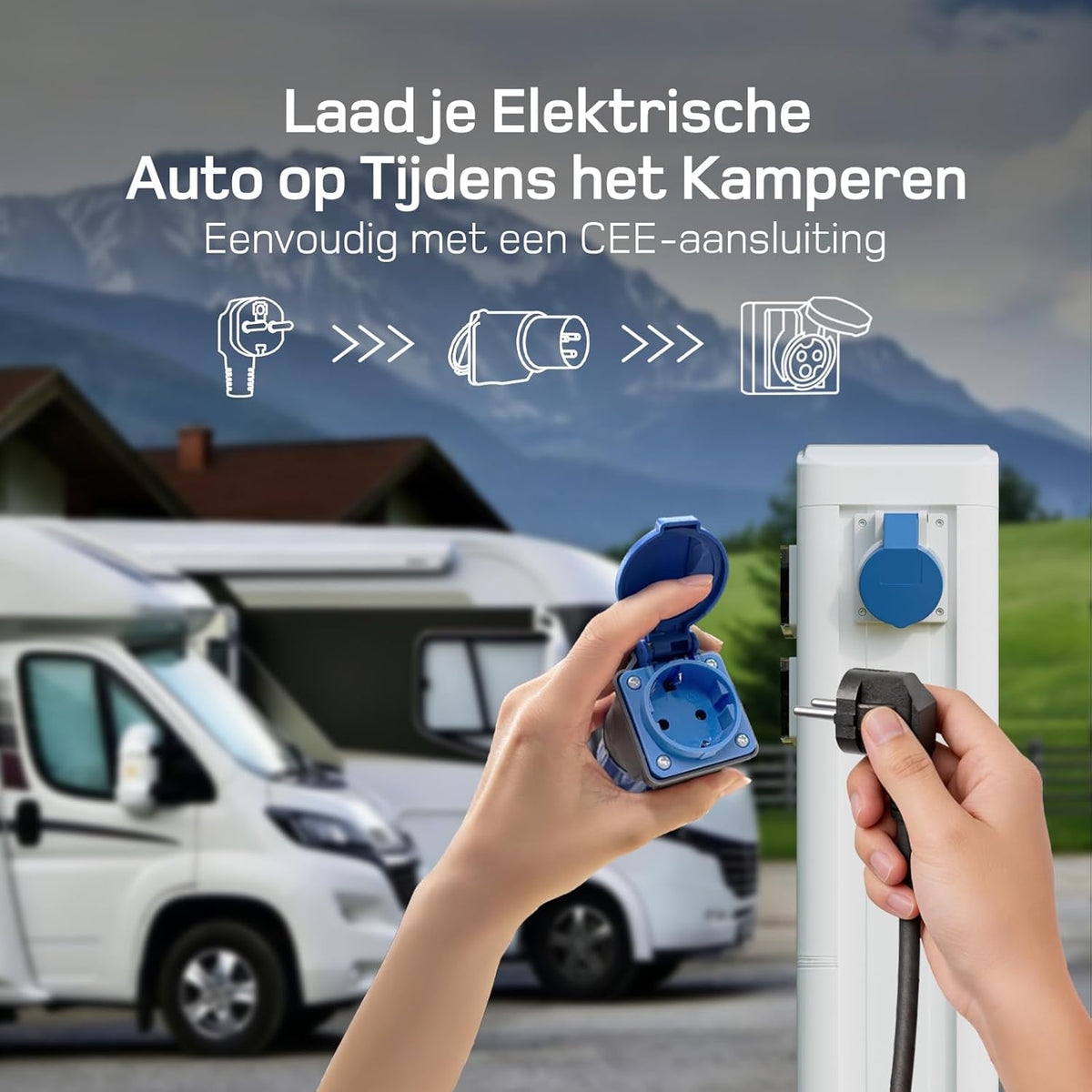 dé EV Charger Type 2 met APP 3,7kW [15m, 1-Fase, 6-16A] Thuislader Type 2 met Digitaal Display, Instelbare Stroom, EV Oplader 3,7kW voor Model Y/3, ID.3/4, EX30, Enyaq en andere EV/PHEV