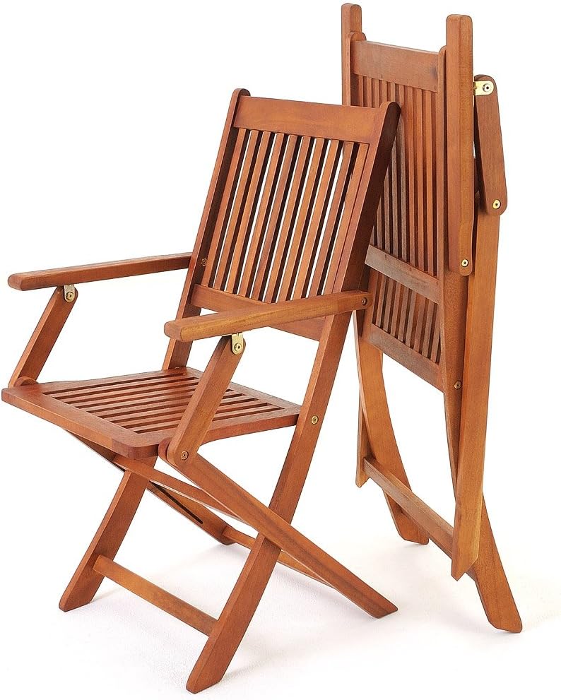 Casaria Garden set Sydney 4+1 FSC-certified acacia wood 5-piece folding table seating set wood garden furniture set 120x70x75cm - QUORE
