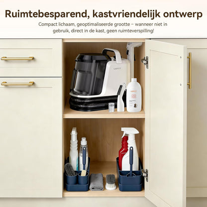 Tapijtreiniger – Vlekkenverwijderaar – Stoffenreiniger – Meubelreiniger – Schoonmaakmachine – Krachtige Zuigkracht 18 kPa – 600 Watt Motor – Dubbelzijdige Borstel – 2 Watertanks 1,2 L – Voegborstel – Zwart-Wit Variant