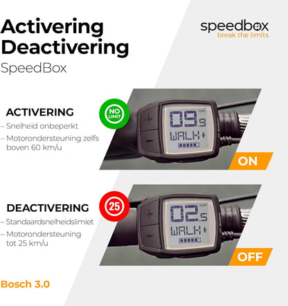 SpeedBox 3.0 compatibel met Bosch/Tuning-chip voor e-bikes ook voor Bosch-motoren 2017-2024, inclusief cranktrekker
