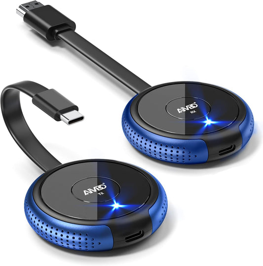 Draadloze USB C-zender en HDMI-ontvanger, AIMIBO 5G HDMI-beeldschermadapter voor streamingvideo van MacBook, iPad, iPhone 15/16, camera naar HDTV, monitor, beschermer, geen app/Bluetooth nodig