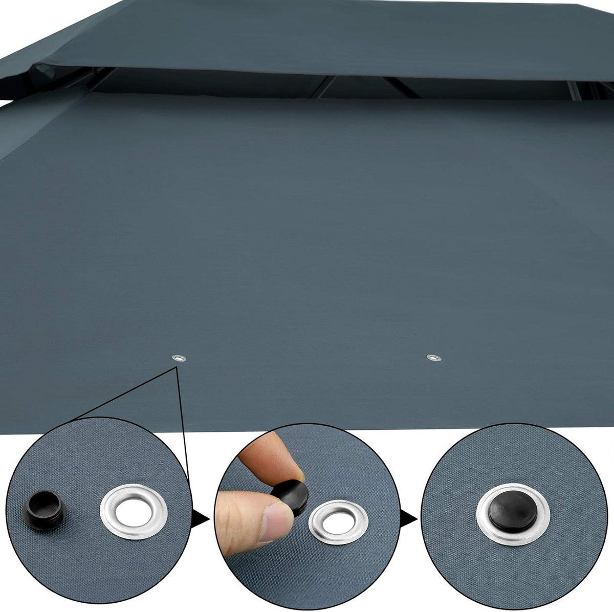 Casaria Pavilion Topas 3x4m Metal Water Repellent UV Protection 50+ with Side Panels Garden Pavilion Luxury Modern Anthracite - QUORE