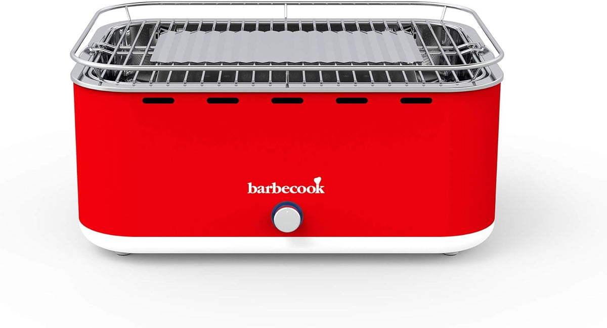 Barbecook tafel bbq Carlo houtskool barbecue met draagtas, geschikt voor 6 personen, Chili Pepper 44x33x21cm
