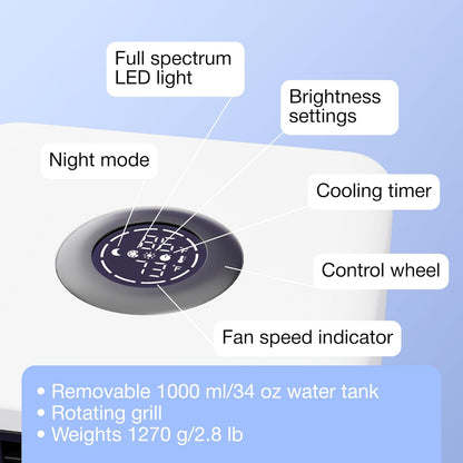 Evapolar evaLIGHT Plus Luftkühler & Luftbefeuchter - Tragbarer Kühl-Ventilator mit Vollspektrum-LED-Hintergrundbeleuchtung - Flüsterleise, einfach zu bedienen, stilvoll, effizient (Zwart)