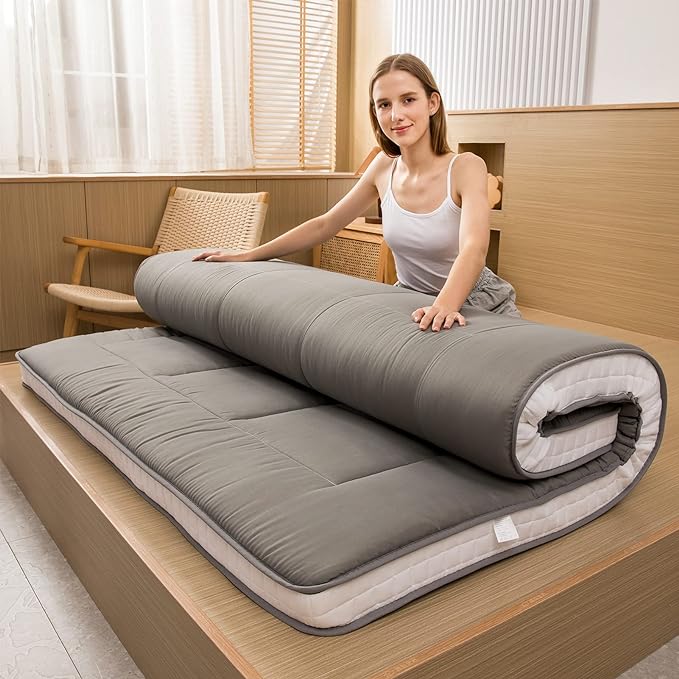MAXYOYO Zitzak-bed, om te zetten van zitzak naar bed, schuimbank met ruige overtrek en pluizige vulling, voor volwassenen, jongeren en gasten (roze, 150 x 200 cm)