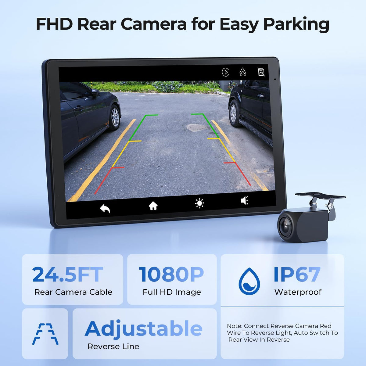 8'' Draagbaar autoscherm voor Apple CarPlay & Android Auto, 1440x900 HD-scherm, magnetische montage, OTA-updates, portret- en landschapsmodi, back-upcamera, Bluetooth, spraakbediening