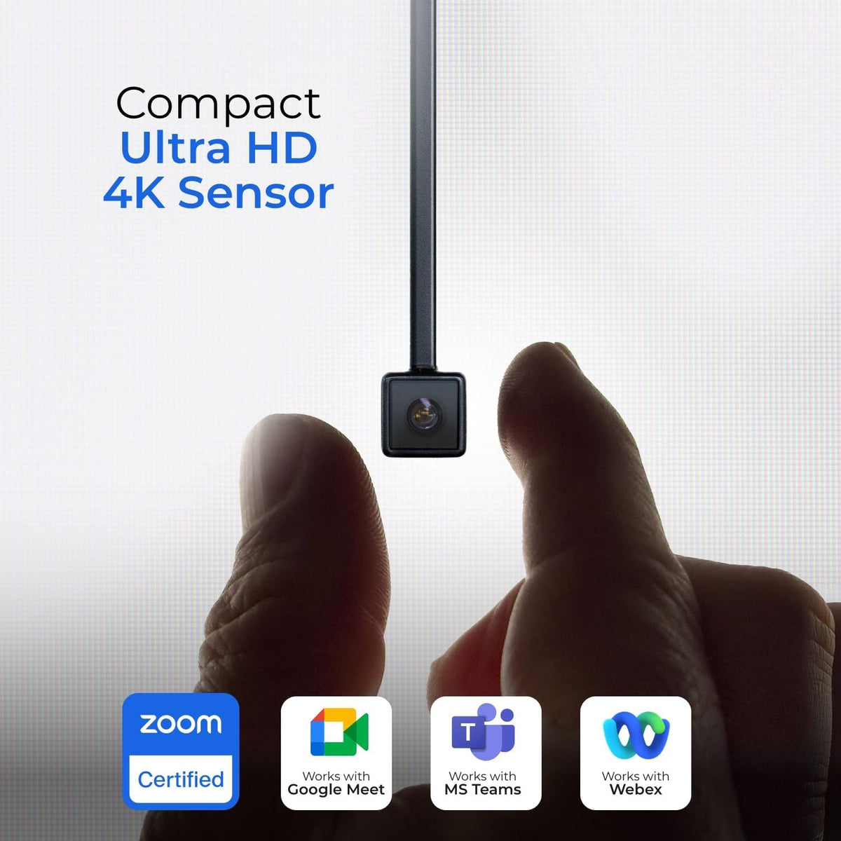 Pro 4K HD webcam met oogcontact, ruisonderdrukkende microfoon, plug and play USB voor Mac & PC zoom, Skype, teams, conferencing en videogesprekken