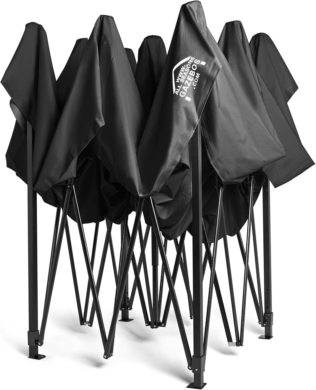 All Seasons Gazebos Robuust vouwpaviljoen, volledig waterdicht, met 4 zijwanden en accessoireset, zwart, 3 x 3 m