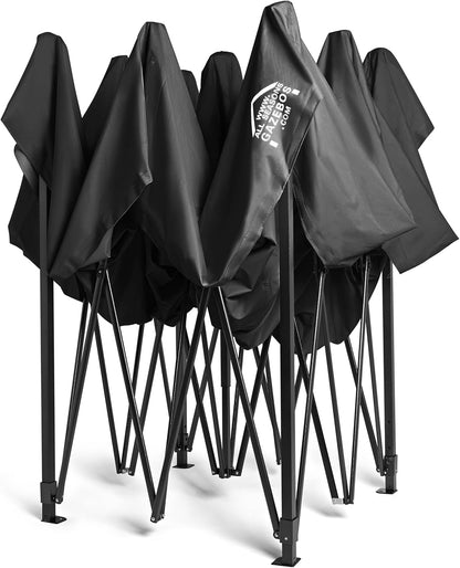 All Seasons Gazebos Robuust vouwpaviljoen, volledig waterdicht, met 4 zijwanden en accessoireset, zwart, 3 x 3 m
