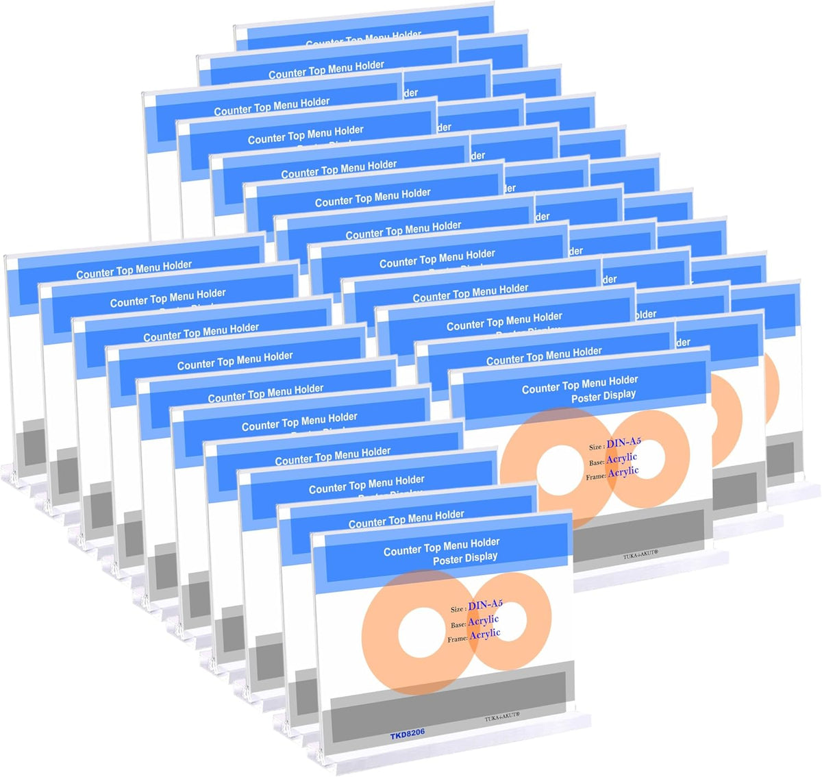 Acryl Folderhouder – Folderstandaard – Tafelstandaard – Brochurehouder – Displaystandaard – Set Van 40 – A5 Liggend – Dubbelzijdig Helder Acryl Met Transparante Acrylvoet