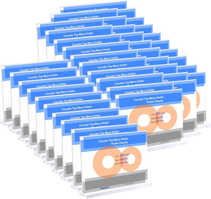 Acryl Folderhouder – Folderstandaard – Tafelstandaard – Brochurehouder – Displaystandaard – Set Van 40 – A5 Liggend – Dubbelzijdig Helder Acryl Met Transparante Acrylvoet