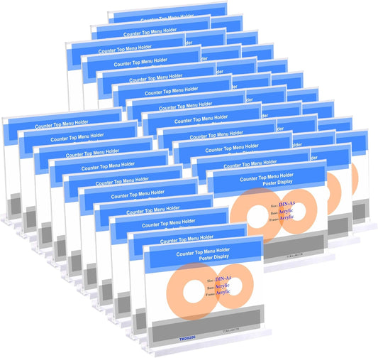 Acryl Folderhouder – Folderstandaard – Tafelstandaard – Brochurehouder – Displaystandaard – Set Van 40 – A5 Liggend – Dubbelzijdig Helder Acryl Met Transparante Acrylvoet