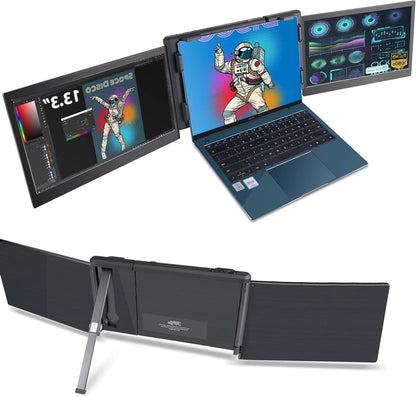 Teamgee Portable Monitor for Laptop, 13.3" Full HD 1080p IPS Display, Dual Triple Monitor Screen Extender, Compatible with 13"-17" Mac Windows Android Laptop - QUORE
