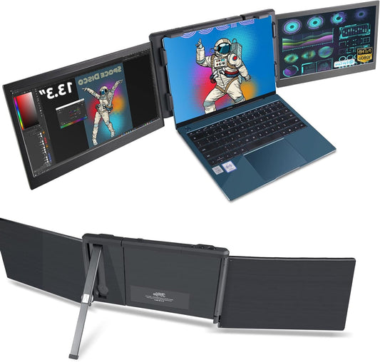 Teamgee Portable Monitor for Laptop, 13.3" Full HD 1080p IPS Display, Dual Triple Monitor Screen Extender, Compatible with 13"-17" Mac Windows Android Laptop - QUORE