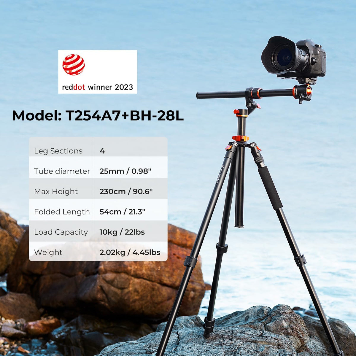 Camerastatief – Fotostatief – Tripod – Driepootstatief – 230 Cm Maximaal – Afneembare Monopod