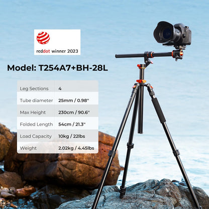 Camerastatief – Fotostatief – Tripod – Driepootstatief – 230 Cm Maximaal – Afneembare Monopod