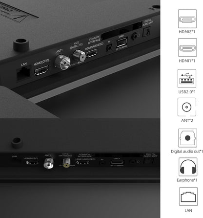CHIQ L32H7G 32 inch Smart TV HD LED frameloos design HDR Google TV Google Assistant, Google Play Chromecast geïntegreerde Dolby Audio, WiFi Bluetooth HDMI USB2.0 CI+ 2023