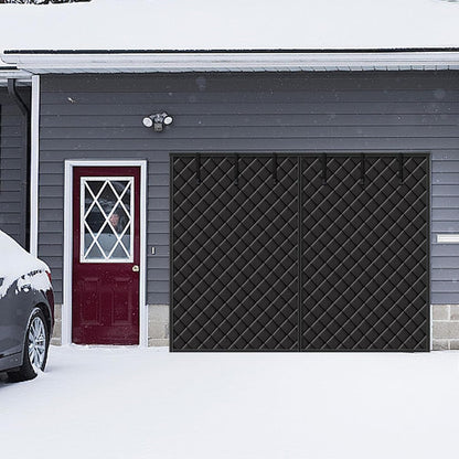 Garage Magnetisch thermisch geïsoleerd deurgordijn, garagedeurgordijnen, koud en waterdicht, winddicht en warmte-isolerend, Oxford stof, deurscherm isolatie afdekking voor de winter (zwart, 490 x 215