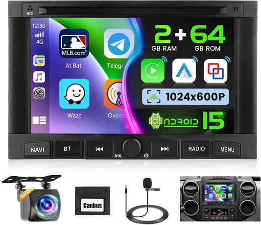 Android Autoradio – 2DIN Radio – Multimedia Systeem – GPS Navigatie – Touchscreen Radio – 7” HD Scherm – Draadloze CarPlay & Android Auto – Inclusief Achteruitrijcamera & WiFi