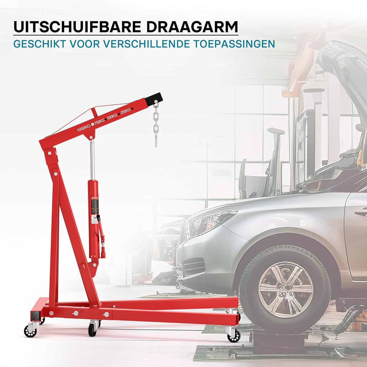 Workshop crane for loads up to 1000 kg collapsible crane arm 857-1135 mm motor block valve motor crane