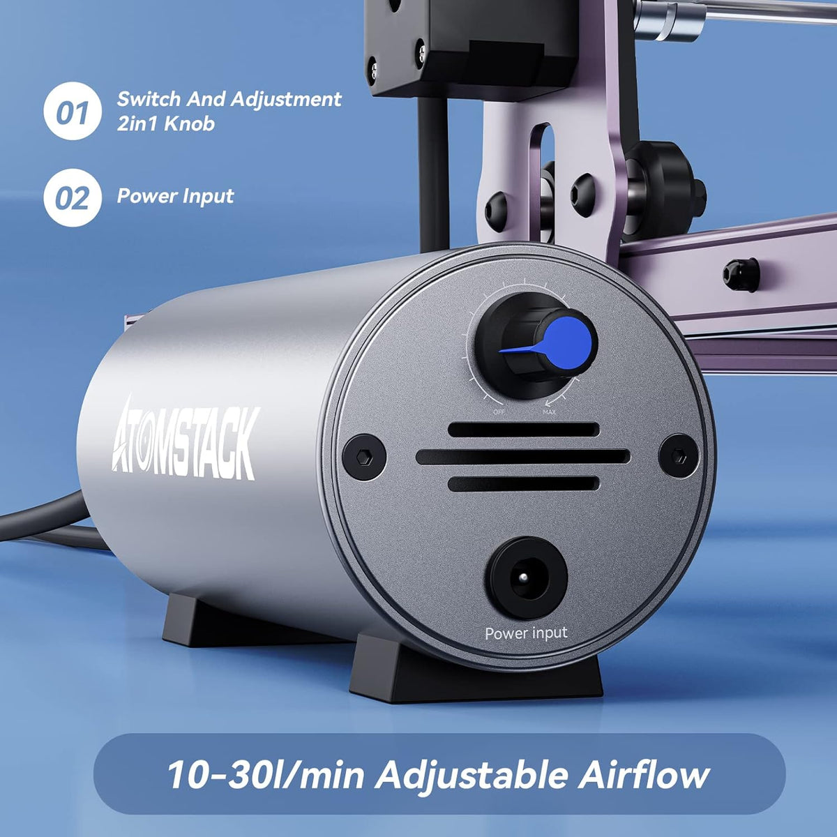 ATOMSTACK Air Assist Kit voor X7 PRO, S10PRO, A10PRO, A5PRO lasergraveermachine, Air Assist laser cutter accessoires voor lasergraveermachine, maakt schonere en gladdere snijkanten