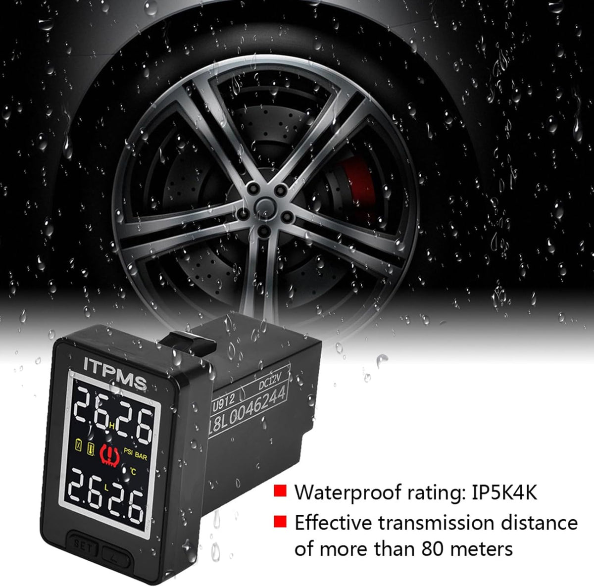 Car Tire Pressure System TPMS met 4 interne sensoren compatibel met voertuigen voor real-time monitoring van bandendruk en temperatuur