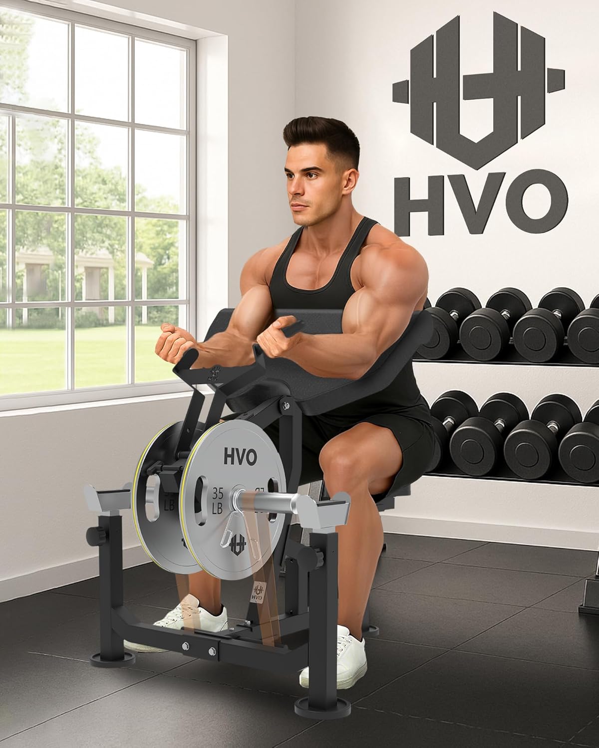 HVO Curlbank Biceps Machine Training Device: 3-in-1 Biceps Curl Bench Biceps Machine for Home Preacher Curl Bench Arm Trainer Machine up to 300kg Black - QUORE