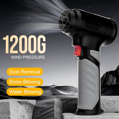 Jet Blower, Elektrische Luchtstofdoek, 40000RPM Windsnelheid Oplaadbare Draadloze Bladblazer met 6000MAH Batterij voor Computer, Auto, Buitenshuis, Ideaal voor Sneeuwverwijdering