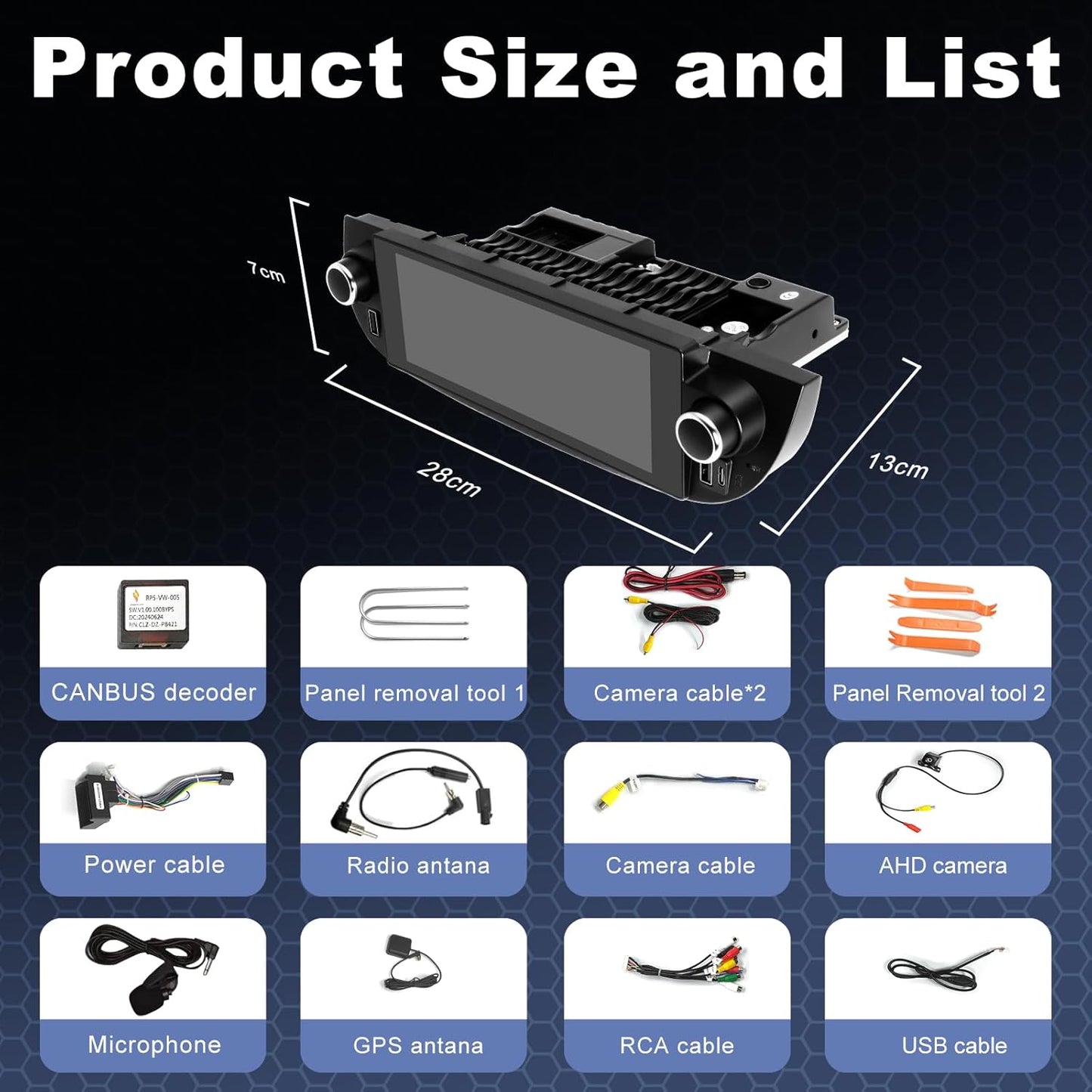 Autoradio Fiat 500 – Auto Stereo – Multimedia Speler – Navigatie Systeem – Autoradio DAB – Android 13 Systeem – Draadloze CarPlay & Android Auto – Inclusief Achteruitrijcamera & Canbus Adapter
