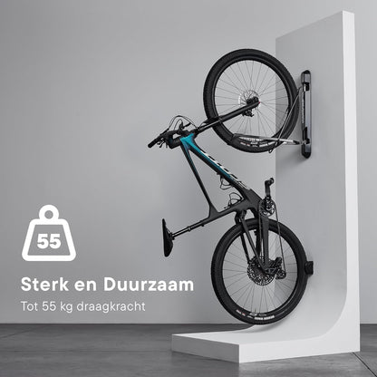 Fietsenrek – Fietsrek – Fietsbeugel – Fietsenhouder – Wandgemonteerd Fietsenrek – Voor Mountainbike, E-MTB, Gravelbike En Fietsen Met Spatborden – Belastbaar Tot 55 Kg – Voor Banden Tot 2,8 Inch