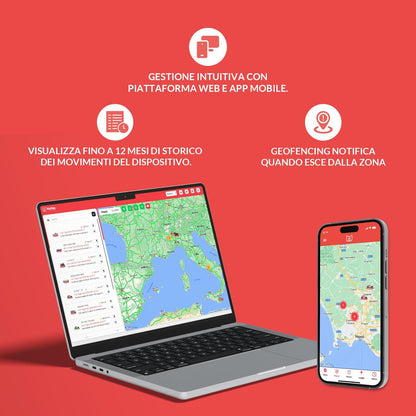 MoMap Mini Plus 4G GPS-tracker voor auto en motorfiets met app iOS/Android, live lokalisatie, internationale SIM met abonnement inbegrepen, real-time alarm, app en ondersteuning, 100% Italiaans