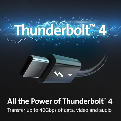 Kensington AD2010T4 Thunderbolt 4 Docking Station, Dual Monitor 8K/4K, Micro SD Kaartlezer, 96W Power Delivery, 2 x HDMI, Ethernet, USB-C 3.2 & 4 x USB-A-Poorten (K34111EU)