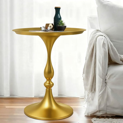 Bijzettafel van metaal (2 stuks) – elegant en minimalistisch design voor woonkamer, slaapkamer of thuiskantoor, ronde bijzettafels voor banken