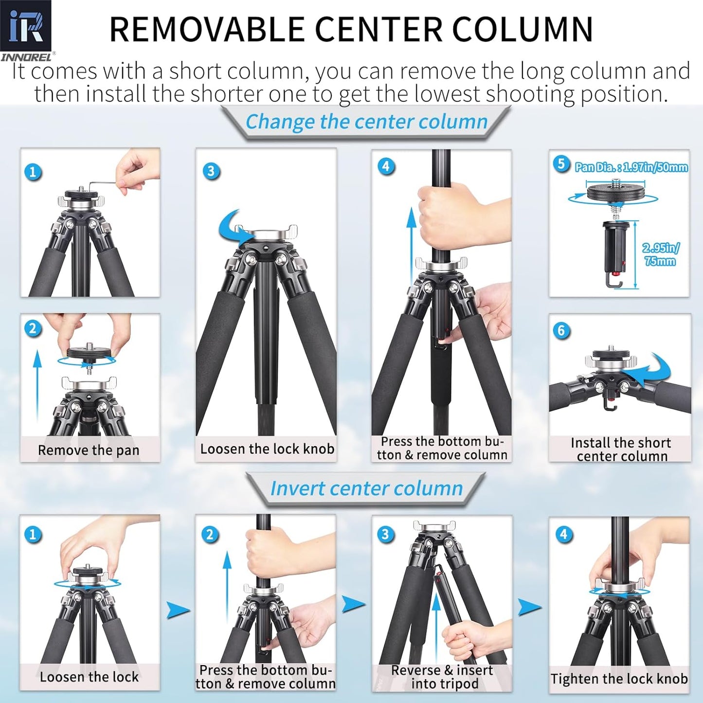 Koolstofvezel Reisstatief – Camera Statief – Fotostatief – Tripod – Driepootstatief – Compact Opvouwbaar 47 Cm – Max. Draagvermogen 15 Kg