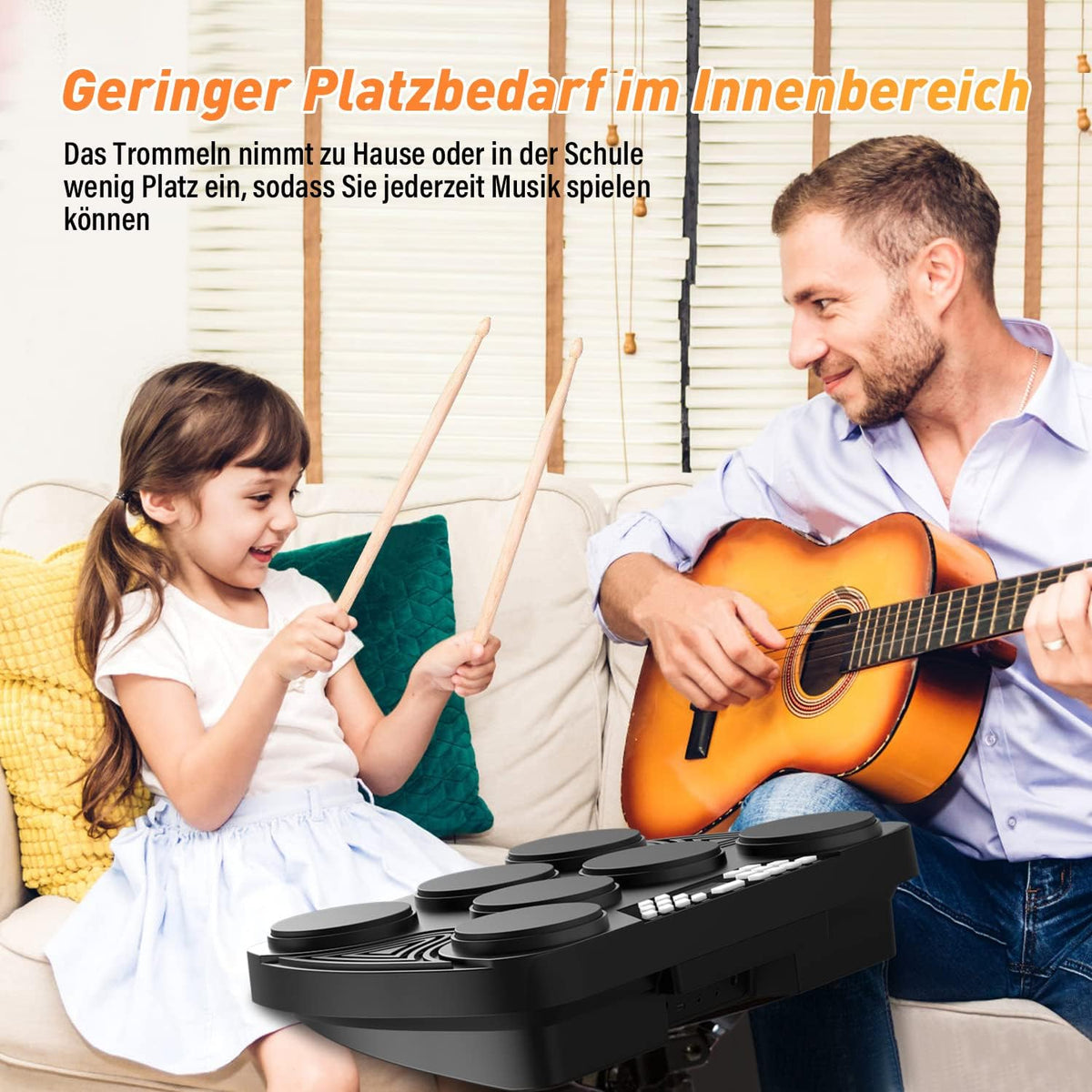 Elektronisch Drumstel – Elektronische Drumkit – Digitale Trommelset – Oprolbaar Drumpad – 7 Drumpads En 2 Pedalen, LCD-Display Met Ingebouwde Luidsprekers