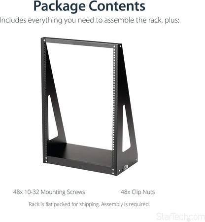 12U Open Frame Rack – Netwerk Rack – Serverrack – Patchkast – Vrijstaand 19 Inch Rack – Draagvermogen Tot 160 Kg – Open Ontwerp Voor Goede Ventilatie