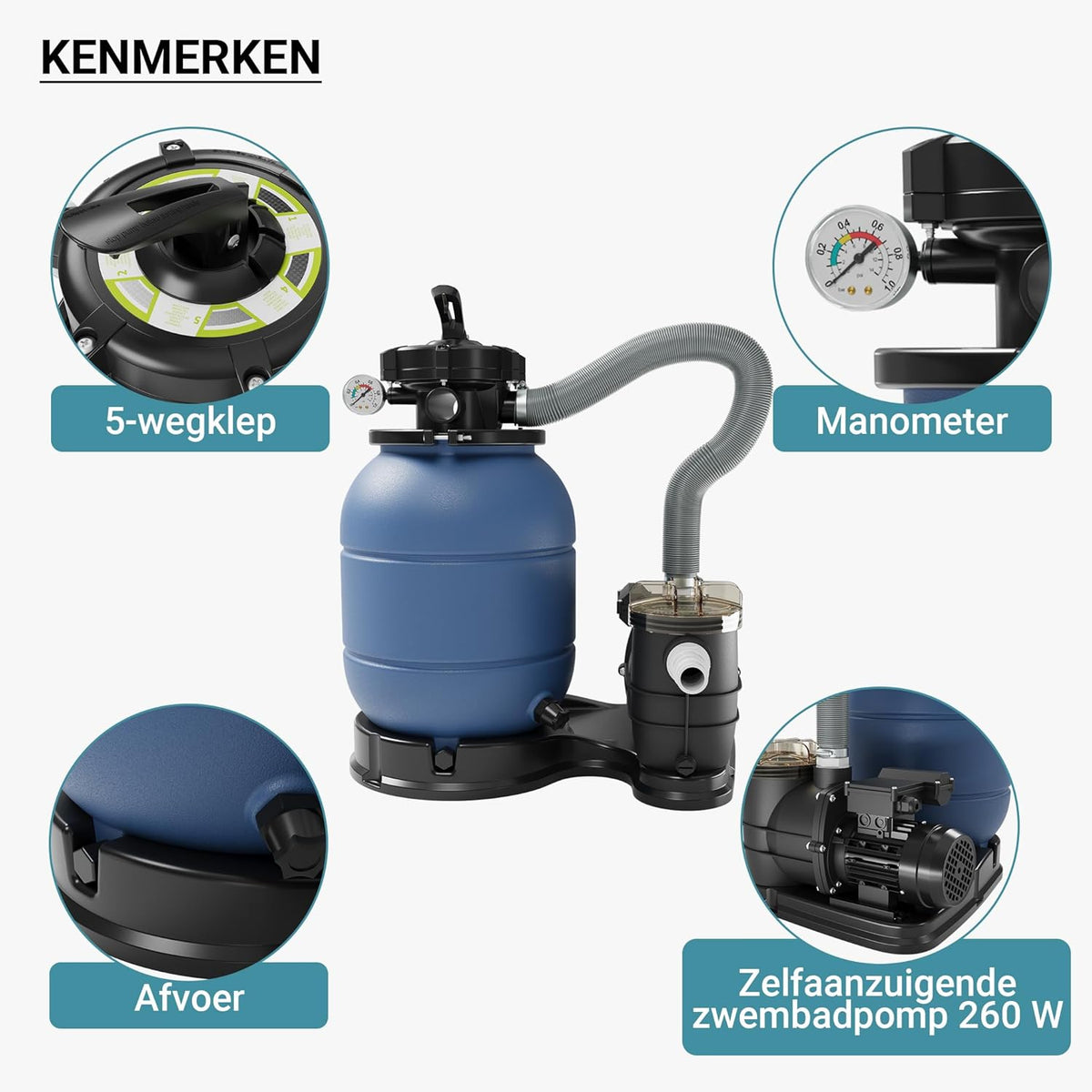 Zandfilter Filtersysteem Zandfiltersysteem Zwembadfitler Pomp Zwembadpomp