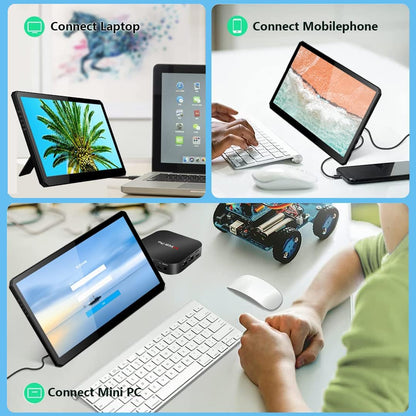 Draagbare Monitor Touchscreen – Mobiel Scherm – Extra Display – Tweede Beeldscherm – Compact Scherm – 10,8 Inch – Full HD 1920x1080 – HDMI & USB-C