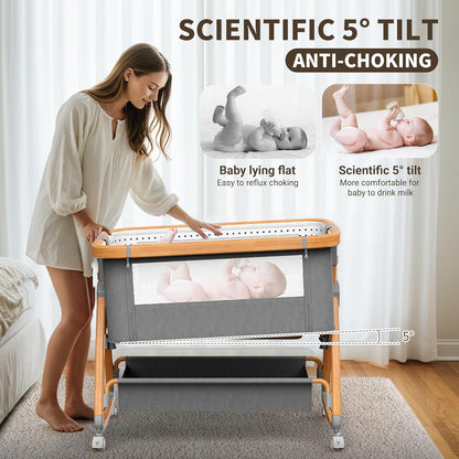Cododo babybed, 3-1 wieg Cododo 6 Posizioni Regolabili, 4 Ruote Bloccabili Con Materassi Morbidi Babywieg Compatibel met Con Un'ampia Gamma di Tipi di Lett