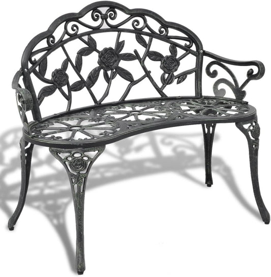 Festnight garden bench garden bench bench parking bench made of cast iron aluminum 100 x 54 x 80 cm space for up to 2 people - green - QUORE