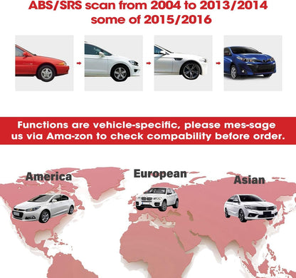 OBD2 Scanner – Auto Diagnose Tool – Foutcode Uitlezer – Motorstoringslamp Uitschakelaar – ABS SRS Diagnose – ABS En Airbag Waarschuwingen Uitlezen – Foutcodes Wissen – Geschikt Voor Bijna Alle Voertuigen Na 1996