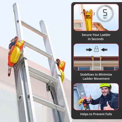 Lock Jaw Ladder Grip - Ladder Veiligheidsclip - Voel u veilig op uw ladders en klim veiliger (Enkelvoudige Eenheid) (Verpakking van 1)