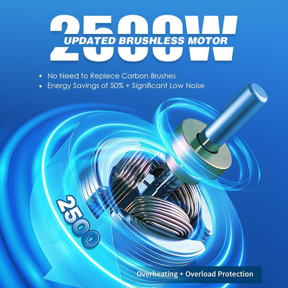 NEWTRY Elektrische kettingtakel van 2500 W, 1000 kg, 2 versnellingen, 4 m/min en 6,8 m/min, borstelloze motor, draadloze en bekabelde bediening, brugkranlift, G80 3 m hefhoogte