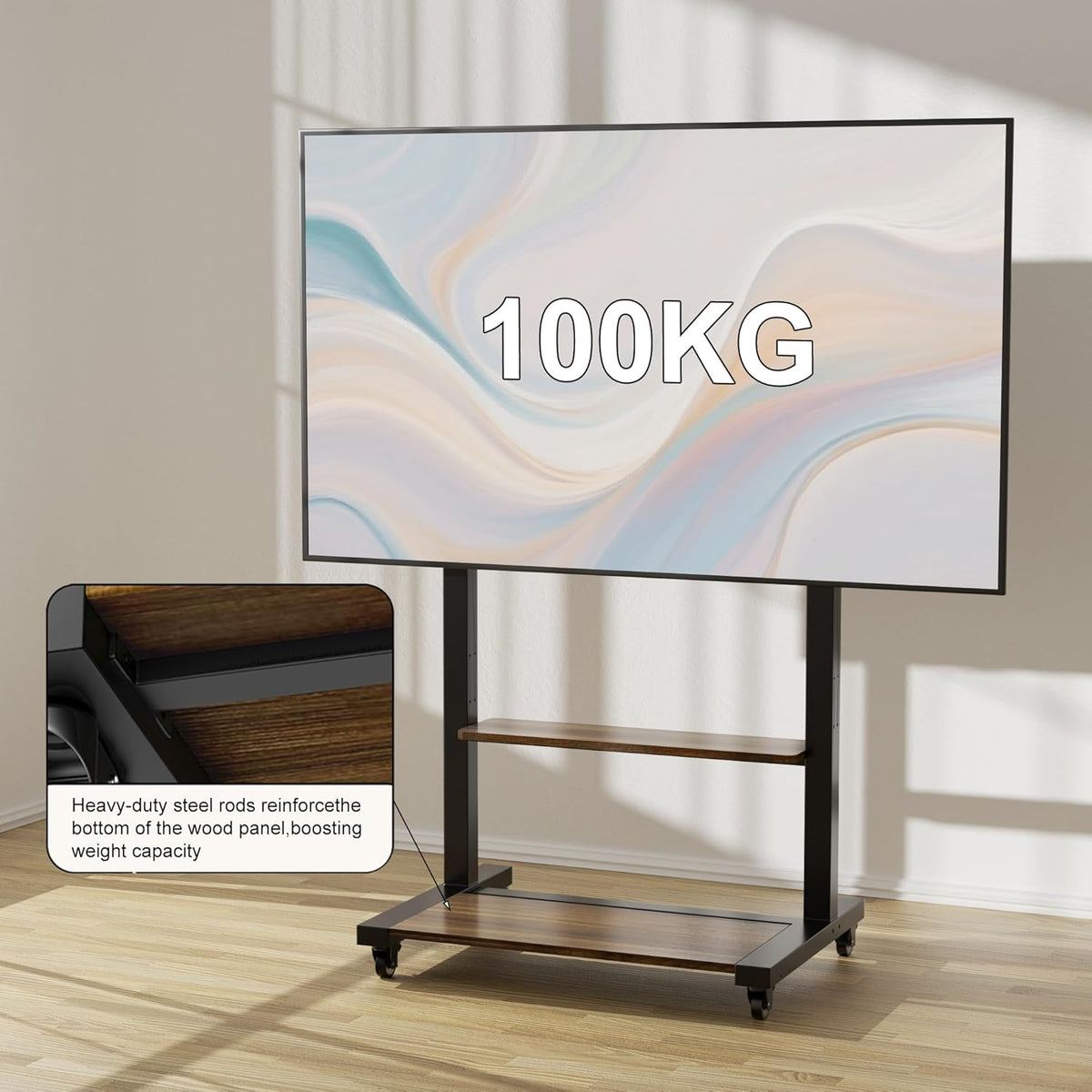 unho Tv-standaard, televisiestandaard met AV-planken voor 40-86 inch televisie