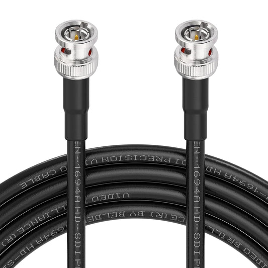 Superbat 3G/6G/12G SDI-kabel 50 m BNC Belden 1694A, zwart, stekker-naar-stekker 75 ohm, SDI-videokabel voor HD-camera, CCTV-monitor en video-apparaten, ondersteunt HD-SDI/3G-SDI/6G-SDI/12G-SDI/4K/8K