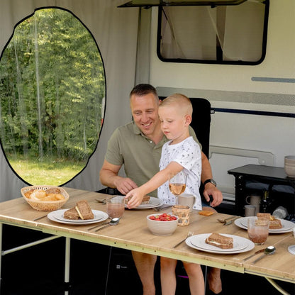Travellife Campingtafel Sorrento Uitschuifbaar Honeycomb Brown 80/110/140cm - QUORE