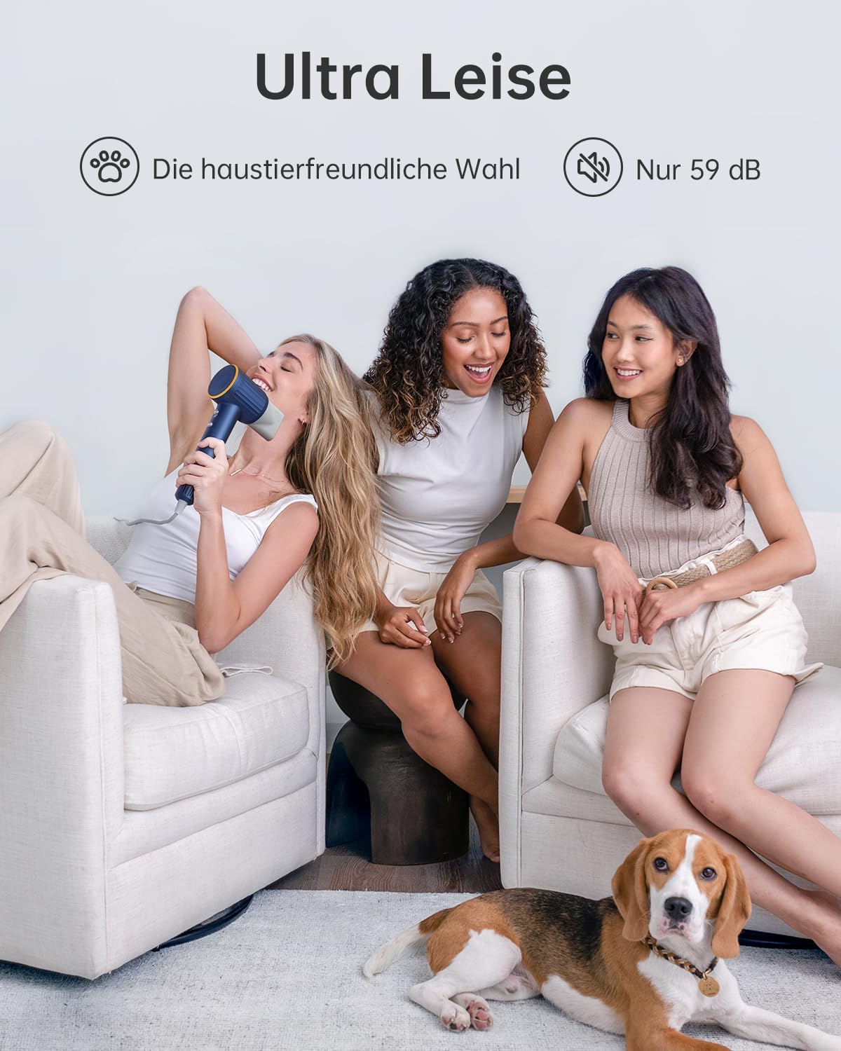 Laifen Haardroger, retroserie, 200 miljoen negatieve ionen, reisföhn met 110.000 omw/min, borstelloze motor voor snel drogen, föhn met hoge snelheid, geluidsarm met magneetmondstuk (blauw)