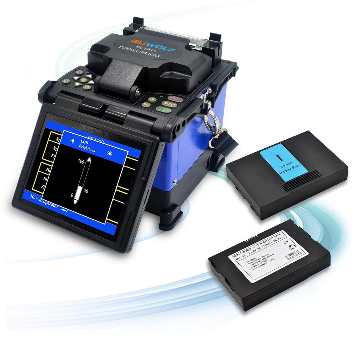 5" LCD Hohe Präzision Glasvezel Optische Lasmachine/Fiber Optische Fusion Splicer/Kern-zu-Kern Ausrichten Glasfaser Spleißen Technik für SM MM NZ-DS EDF Glasfaser mit Faserschneider (FS18-5)