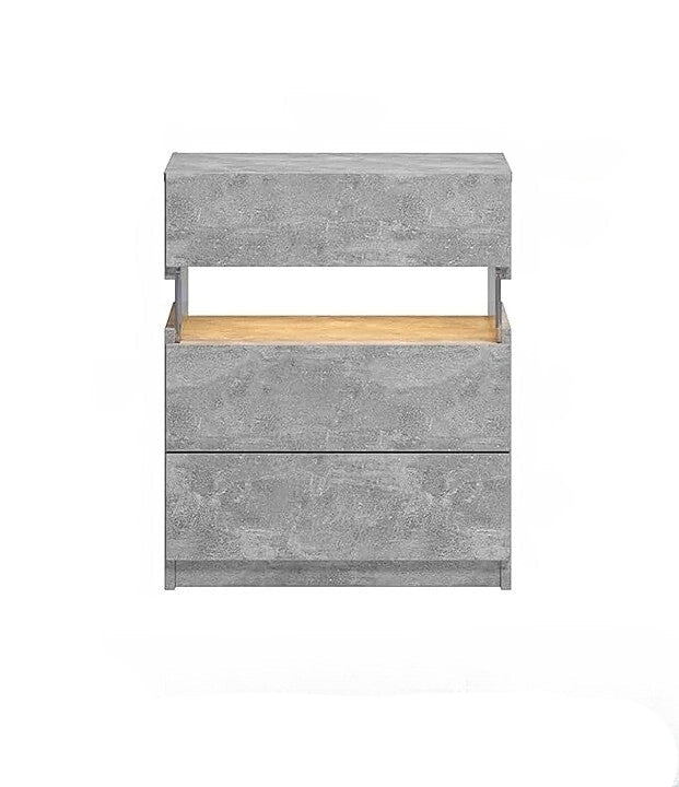 Nachtkastje met LED - Kast - Tafel - Slaapkamerdecoratie - Opbergruimte - 60 cm x 37 cm x 50 cm - Geel